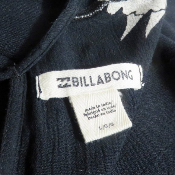 Billabong Women’s Beach Cover-Up, Black with Tan/Beige Flowers Sz Large - Picture 8 of 8